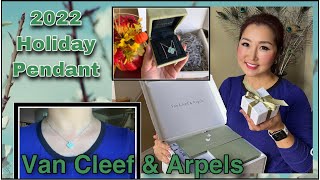 VAN CLEEF amp ARPELS 2022 HOLIDAY PENDANT UNBOXING w PRICE VINTAGE ALHAMBRA CELADON NECKLACE [upl. by Assirroc]