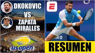 Novak Djokovic vs Zapata Miralles  RESUMEN Segunda Ronda  US Open 2023 [upl. by Eniretac]