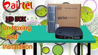 airtel hd set top box unboxing  full setup and instalation in hi [upl. by Uuge]