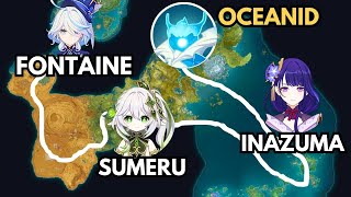 Furina Travels Around Teyvat to Invite Nahida and Ei to Beat Oceanid No Teleport [upl. by Welbie]