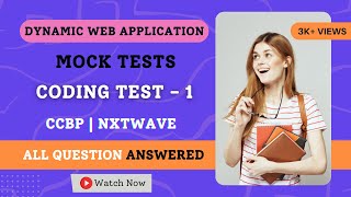 Mock Tests  Coding Test  1 Answers  JavaScript  NxtWave  CCBP 40 [upl. by Arracot]