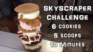 Food Challenge Skyscraper Ice Cream Sandwich Challenge  Coolhaus  FreakEating in Los Angeles [upl. by Borman391]