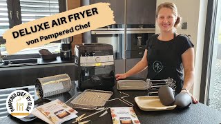 Produktvorstellung Deluxe Air Fryer Heißluftfritteuse von Pampered Chef 2022 pamperedchef cooking [upl. by Dorris]