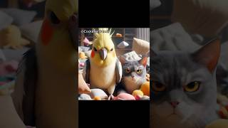 Annoying Rocky Annoyed Cat  Ai Story cockatielsinging cockatiel parrot cute cat [upl. by Cleary]