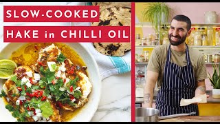 Slowcooked hake in cascabel oil with corn tortillas  Ottolenghi 20 [upl. by Netsew79]