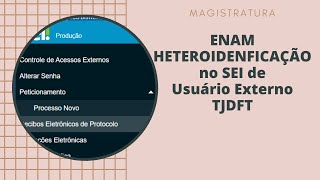 ENAM HETEROIDENFICAÇÃO no SEI de Usuário Externo TJDFT Enam magistratura [upl. by Langbehn350]