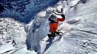 Open Book Tuckerman Ravine 112421  Mount Washington Ice Climbing northeastice [upl. by Yeldnarb]