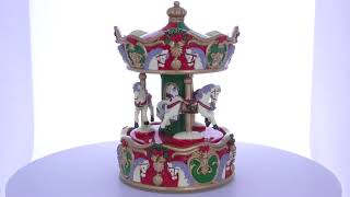 Carousel with Revolving Horses Musical Box Figurine  PM27 [upl. by Trust752]