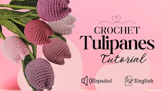 Tulipanes 💐 Crochet Tutorial Fácil 👌 Easy Tulip Tutorial  Amigurumi [upl. by Norat51]