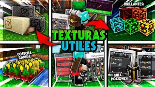 😱TOP 20 TEXTURAS ÚTILES PARA MINECRAFT PE 121  TEXTURAS para MINECRAFT BEDROCK [upl. by Aniuqaoj]