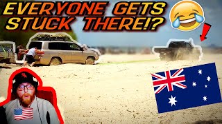 American Reacts to BOGGED At Inskip  Australia 4x4 Fail [upl. by Belter868]