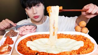 SUB아픈 날🤒 영지가 추천해준 김치낙지죽 치즈추가 먹방 역대급 조용한 영상 Cheese Kimchi Octopus Congee Mukbang asmr 리얼사운드 [upl. by Katonah]