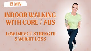 QUICK CARDIO WALKING amp ABS 15 Minute At Home Cardio Workout Weight Loss Walking Exercise [upl. by Martreb]