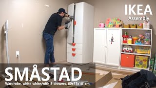 How to Assemble IKEA  이케아 SMÅSTAD 스모스타드 옷장  서랍3 조립하기 [upl. by Yllom777]