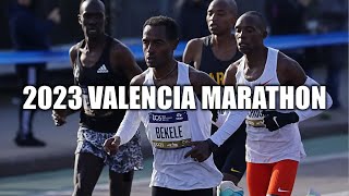 Joshua Cheptegei VS Kenenisa Bekele  2023 Valencia Marathon [upl. by Yentroc249]