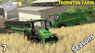 FIRST HARVEST BEGINS Thornton Farm Timelapse  FS19 Ep 7 [upl. by Intisar]