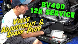 Piaggio BV400 12K Service PART 2 Valve Adjustment amp Spark Plug [upl. by Myriam]