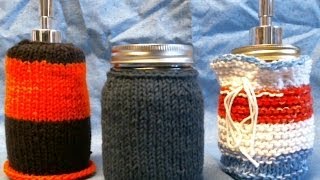 Knitted Koozies for Mason Jars Cans and Bottles [upl. by Akirdna]