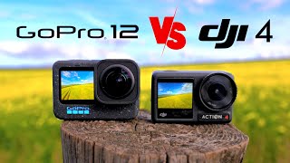 GOPRO 12 vs DJI ACTION 4  Unsponsored In Depth Review and Comparison [upl. by Etirugram3]