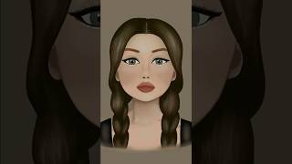 Dark Brown Hair in Braids Girl Drawing art drawing [upl. by Adym]