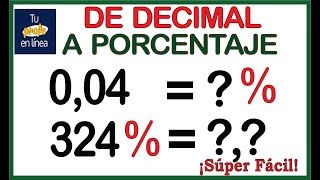 ❎CONVERTIR UN DECIMAL A PORCENTAJE Y VICEVERSA  ¡Muy Fácil🔘 [upl. by Anec]