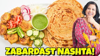 Nashtay ka Idea 3 Tara se Lacha Parathay aur Kabab Recipe in Urdu Hindi  RKK [upl. by Olds]