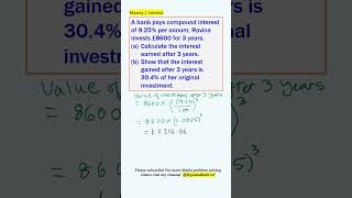 Money  Compound Interest  GCSE Maths Practise Questions maths igcsemath gcsemaths [upl. by Fulbert750]