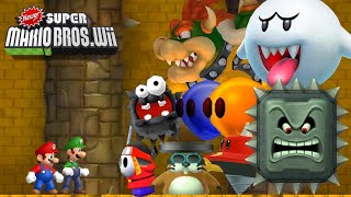 Newer Super Mario Bros Wii HD  All Castle Bosses 2 Player [upl. by Ahsikyw]