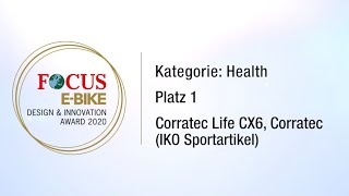 Corratec Life CX6  1 Platz  Kategorie Health  Der FOCUS EBIKE Innovation Talk [upl. by Carrie576]