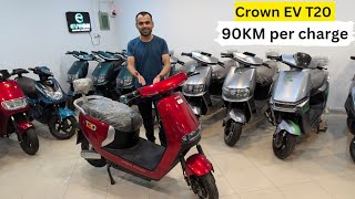 2024 Crown EV T20 Electric Scooter Review 1000W Power 90KM Range amp AntiTheft System [upl. by Hoisch]