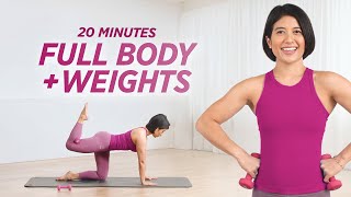 Beginner Pilates w Weights  20 Min Full Body Workout for Stronger Bones [upl. by Copeland]