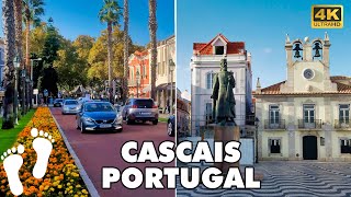 CASCAIS Portugal 🇵🇹  Beautiful Town near Lisbon Walking Tour 🏖️🚶 4K UHD [upl. by Ahsiuqram]