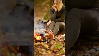 Hot Girl 🥵 With Hot Stones🔥 camping bushcraft survival outdoors lifehacks [upl. by Rotceh]