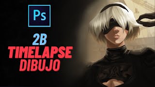 Nier Automata Un juego existencialista Dibujo Timelapse [upl. by Airrej]