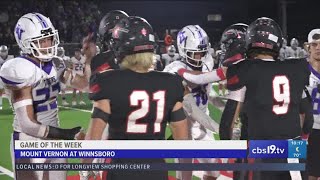 UNDER THE LIGHTS Winnsboro defeats Mount Vernon 2814 [upl. by Jabon]