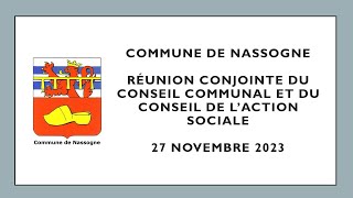 Réunion conjointe du Conseil communal et du Conseil de laction sociale de Nassogne 2023 [upl. by Kalin]