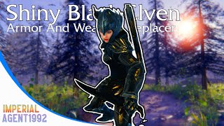 Skyrim Mod Shiny Black Elven Armor And Weapon Replacer PS4XBOX1 [upl. by Bowden616]