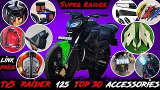 TVS Raider 125 full modification🔥 Raider 125 all accessories underbellyx3 kitmirrorvisorwinglet [upl. by Ytinav]