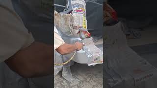 Scorpio silver colour back panel paint working youtubeshort workout [upl. by Leis735]