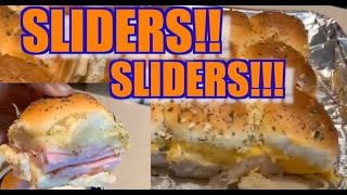 HAM and SWISS CHEESE SLIDERS w Kings Hawaiian Sweet Dinner Rolls Bread Slider MELTS in your mouth [upl. by Tiemroth]