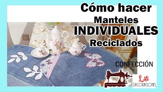 N° 5 Cómo hacer manteles INDIVIDUALES para la mesa de TELA RECICLADOS [upl. by Streeto]