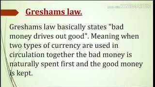 Greshams Law in Hindi  very easy [upl. by Rawlinson790]