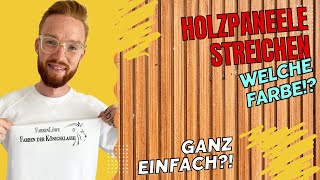 Holzpaneele streichen Welche Farbe ohne schleifen  farbenloewede [upl. by Rapsac]