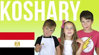 American kids try food from Egypt  Koshary Kushari Koshari [upl. by Eziechiele]