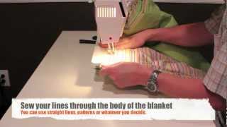 How to Sew a Blanket or Quilt with Two Sheets and Some Batting [upl. by Haskel799]