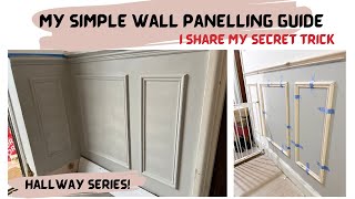 Wall Panelling SECRET TRICK Guide  My DIY Stepbystep Guide  Hall Renovation Series [upl. by Ettelohcin]