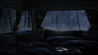 Spend A Rainy Night In A T1 CamperVan  Car Camping  Rain On Window Sounds For Sleeping [upl. by Peter986]