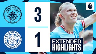 EXTENDED HIGHLIGHTS  Man City 31 Leicester  Haaland scores TWO to tie Premier League record [upl. by Aniryt506]