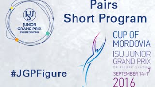 2016 ISU Junior Grand Prix  Saransk  Pairs Short Program [upl. by Hake788]