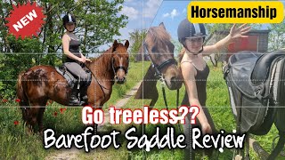 Barefoot treeless saddle review Horse riding in Hungary With Scarlet Peate [upl. by Nahpets]